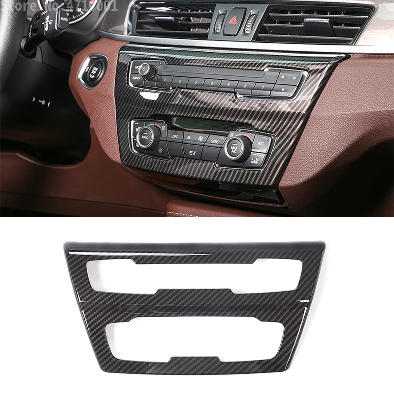 

Carbon Fiber ABS Chrome Center Air Conditioning Outlet Vent Cover Trim For BMW New X1 F48 20i 25i 25l 2016-2018 X2 F47 2018