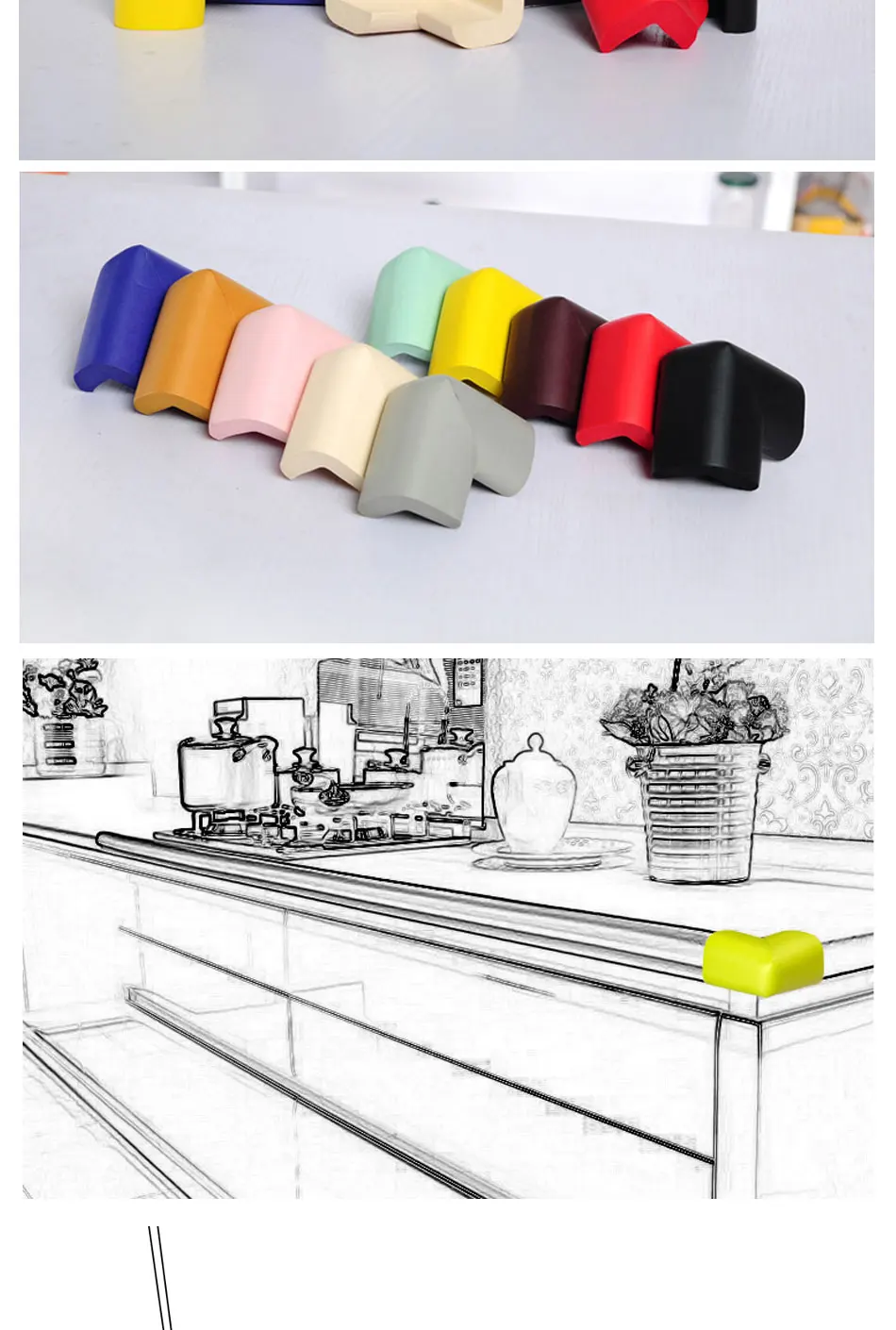 2M Children Protection Table Guard Strip Baby Safety Products Glass Edge Furniture Horror Crash Bar Corner Foam Bumper Collision