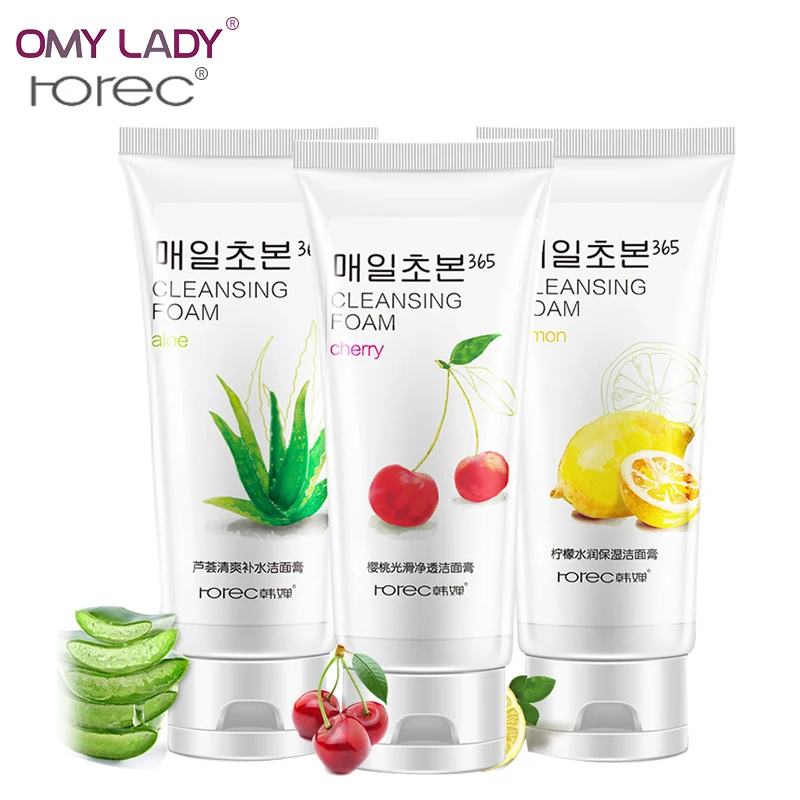

OMY LADY HANCHAN Lemon Cherry Aloe Moisturizing Facial Cleanser Cleansing Foam Cleansing remove makeup deep&soft face cleanser
