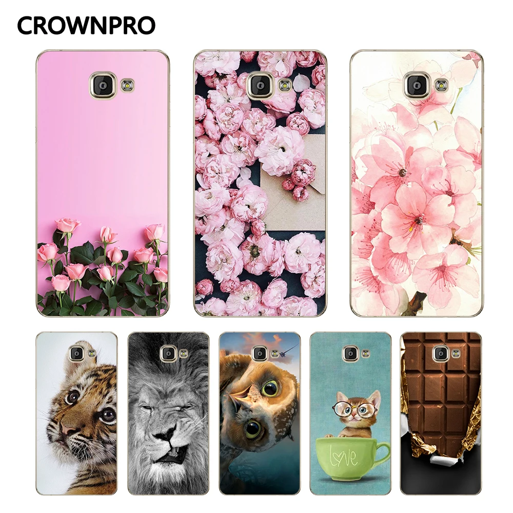 CROWNPRO سفور سامسونج غالاكسي A3 2016 حالة سيليكون SM-A310F الهاتف ل كوكه سامسونج A3 2016 غطاء ل فوندا سامسونج A3 2016 حالة