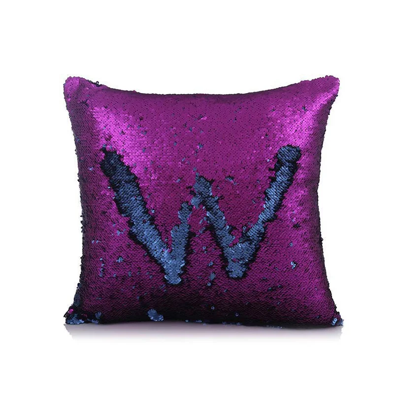 

FLC, DIY Two Tone Glitter Sequins Square Sofa Cushion Cover Decorative Pillowcase Home Decor Throw Pillow Cover 40x40cm 20