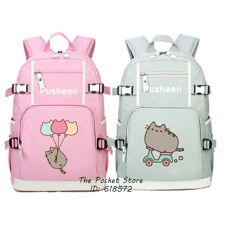 High Quality 2017 New Cute Pusheen Backpack Kawaii Cat Printing Pusheen