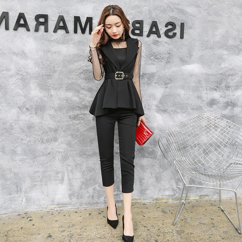 QBK DPU brands Business attire slim OL office women suits blazer set 2017 new arrival Black business suits all 3 piece QBK DPU brands Business attire slim OL office women suits blazer set 2017 new arrival Black business suits all 3 piece