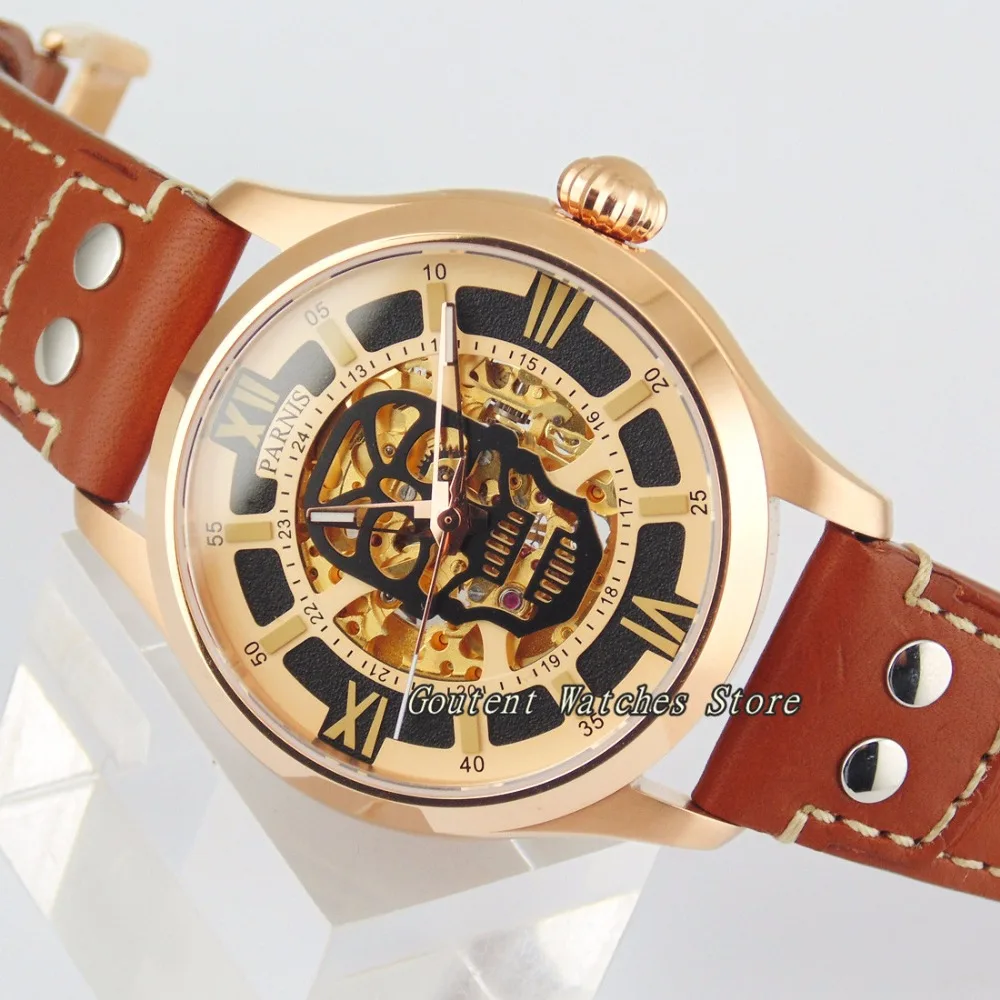 

45mm Parnis PVD Watch Rose Gold Case Sapphire Glass Miyota Automatic Men's Wristwatch