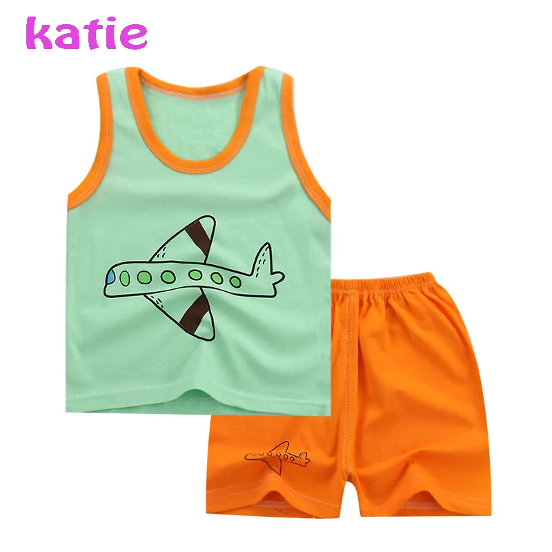 

Children T-shirt For Girls Boys Summer Tees with Pants Clothes Set 1-6T Children Summer Clothing A014 Soft Cotton T Shirt