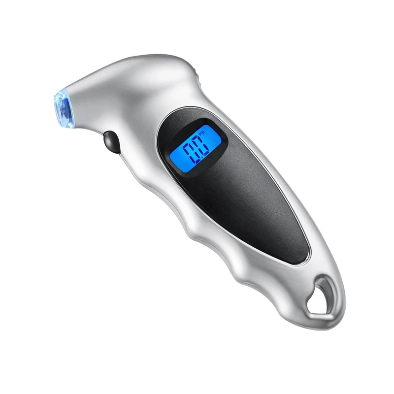 

Portable Silver Digital Tire Pressure Gauge Measuring Tool For Vehicle Car Motorcycle Bike LCD Display 0-150 PSI 4 Units