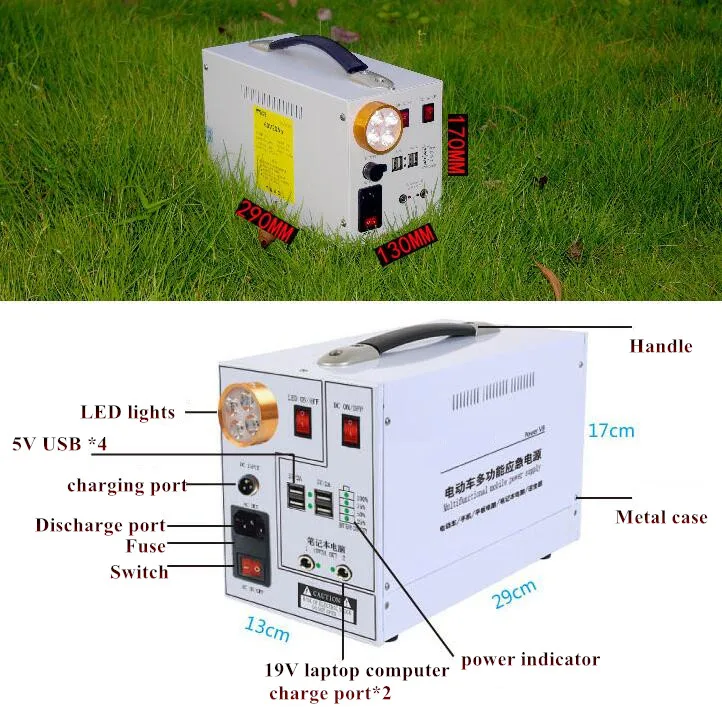 60V 15Ah Battery pack multi function power bank for phone 5v USB output laptop 19V power supply LED lights scooter + charger (4)