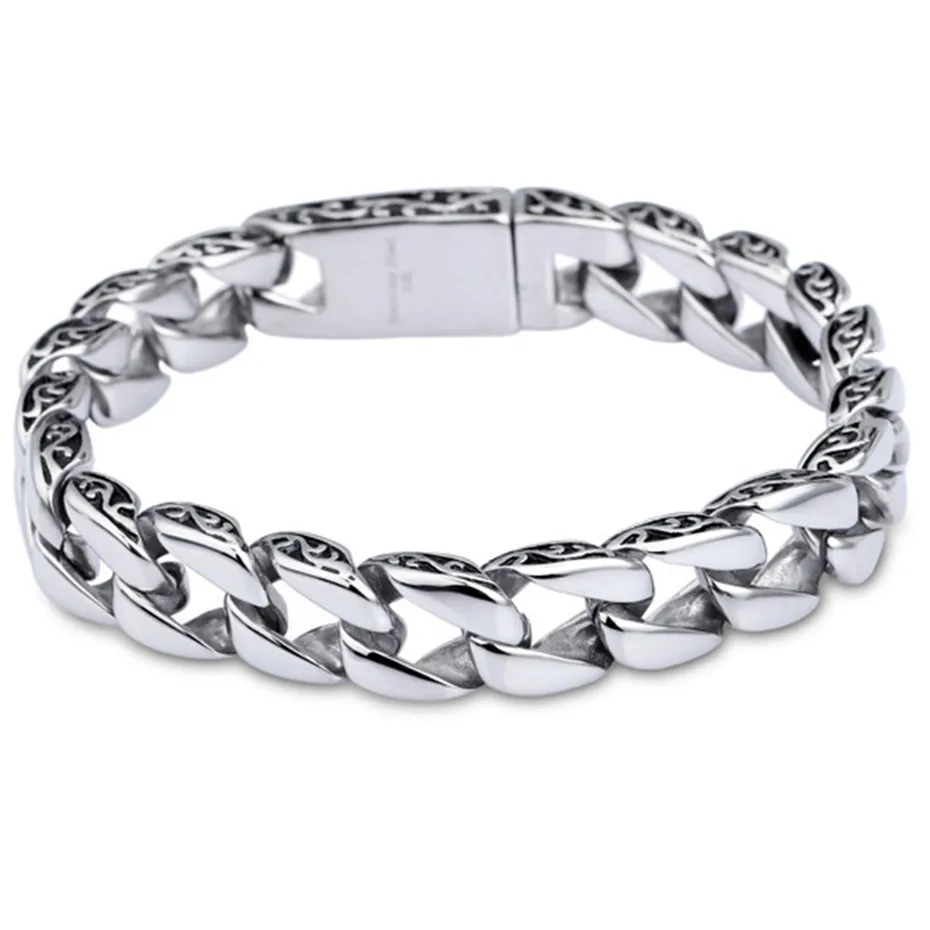 

GHZTYF Stainless Steel Bracelet For Men's Bracelet 2019 Masculine Simple Classic Chain Link Pulsera Hombre