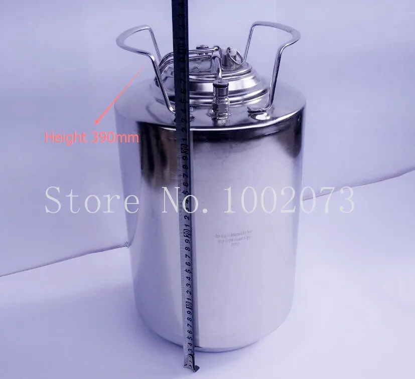 New Stainless Steel 12L Soda TANK Homebrew Beer Cornelius Keg Ball Lock Style OB Keg With Metal Handles (2)