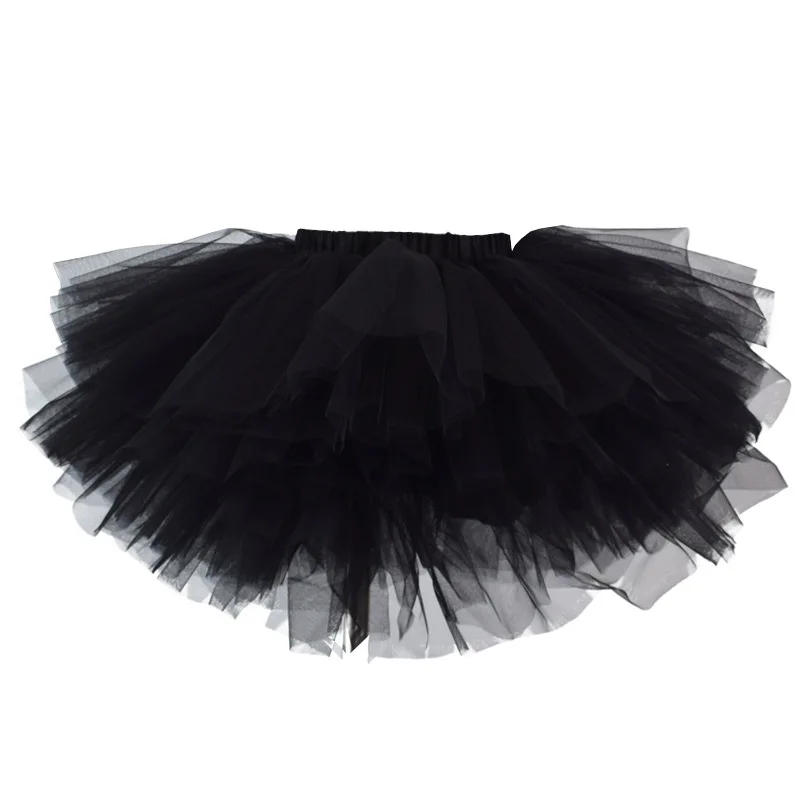 Модные юбка-пачка для девочек супер пышная 6-слойная юбка-американка принцессы для балета юбка-пачка многослойная юбка-пачка Chritsmas детская одежда - Цвет: Черный