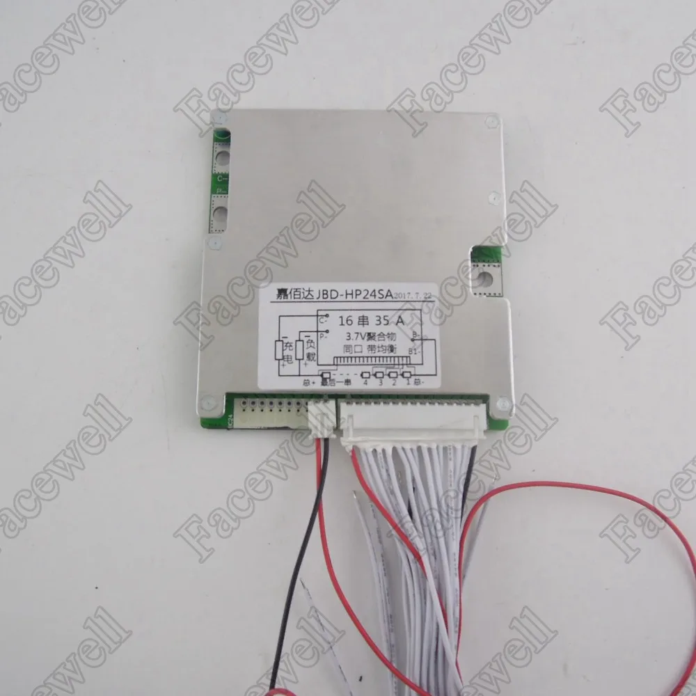 

Brand bms 60v 35A 16S smart BMS 60v lithium pack polymer cells PCM 3.7v li ion cell for 60v 1200w 2000w electric vehicles motor