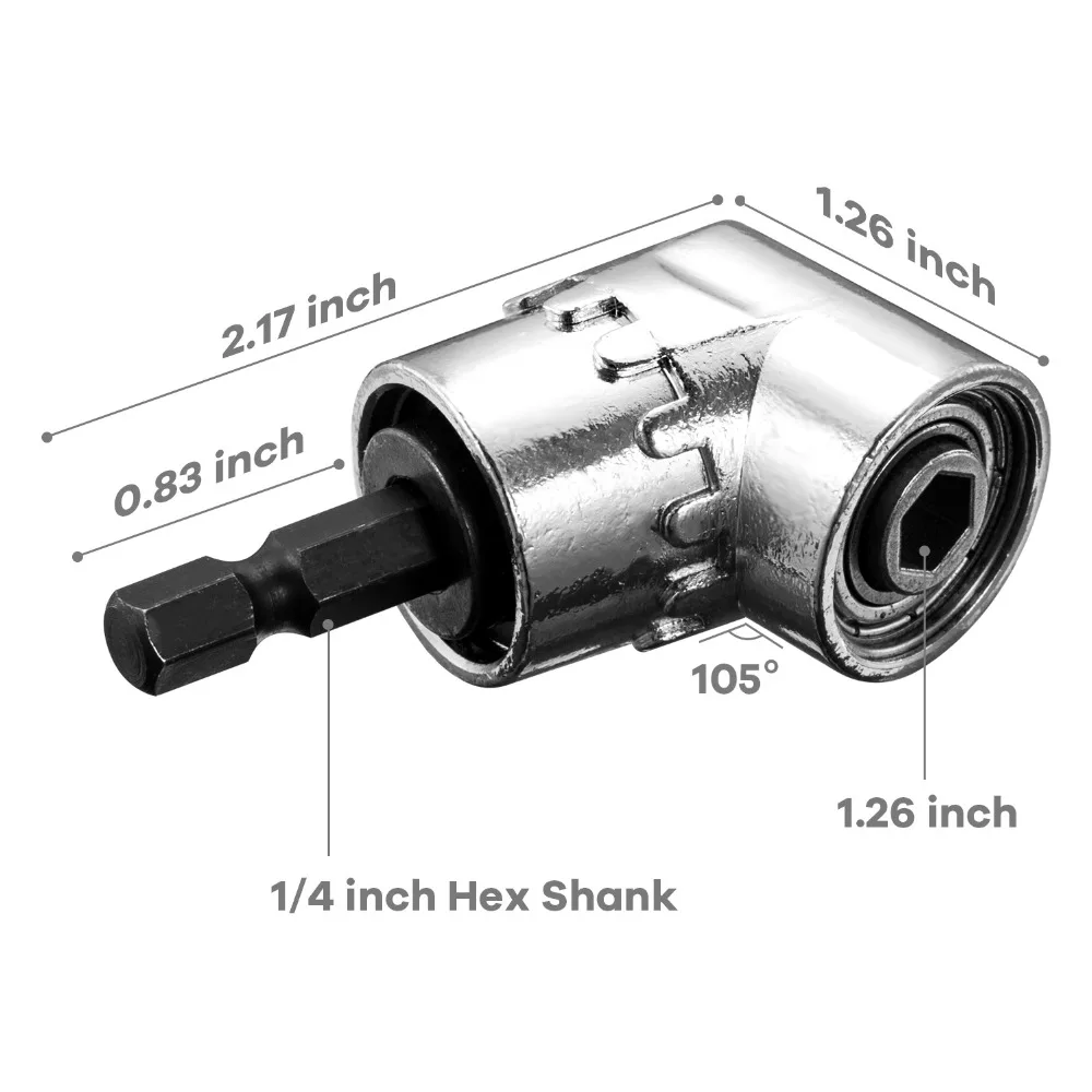 FIRECORE 105 градусов прямоугольный адаптер сверла с 1/4 ''шестигранным хвостовиком драйвер удлинитель мощность отвертка держатель инструменты