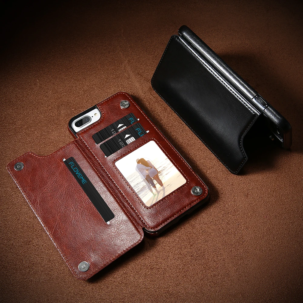 KISSCASE Retro PU Leather Case For iPhone 6 6s 7 Plus