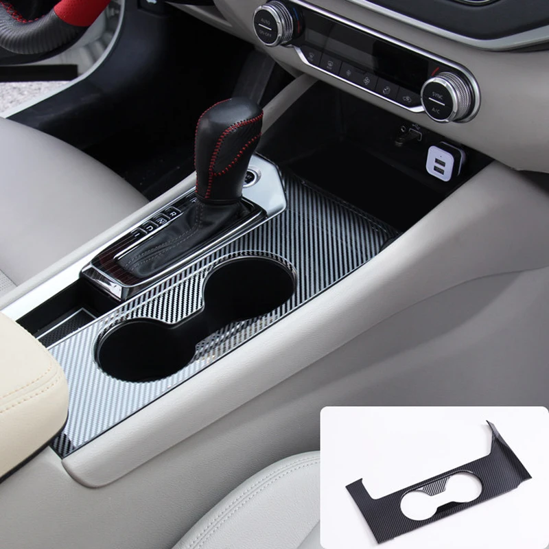 

For Left Hand Drive! For Nissan Altima 2019 Car Styling Interior Gear Box Water Cup Panel Decoration Sticker Cover