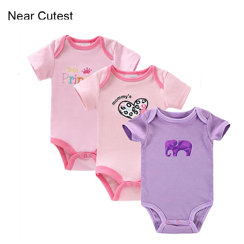 Near Cutest 3pcs/lot Summer Newborn Baby Romper Roupas Bebes Baby Boy Layette Body Bebe New Born Baby Clothes Babies