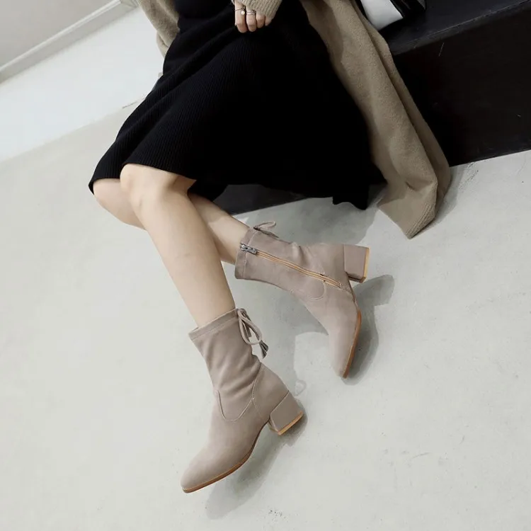 

Big Size 9 10 11-17 boots women shoes ankle boots for women ladies boots shoes woman winter Rear strap side zipper