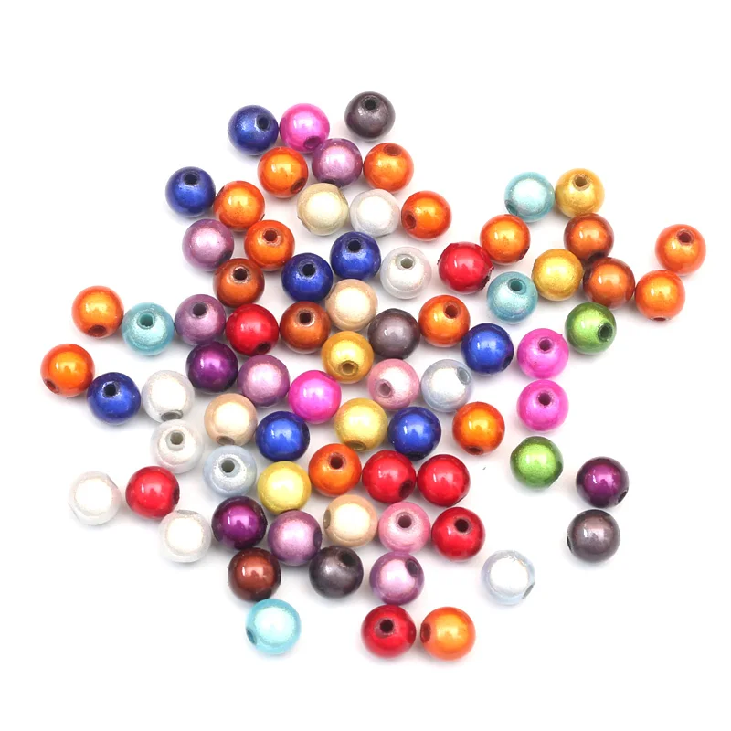 

500Pcs Mixed Round Acrylic Miracle Beads For Jewellery Marking Loose Spacer Beads Bracelet Necklace Charm Jewelry Finding