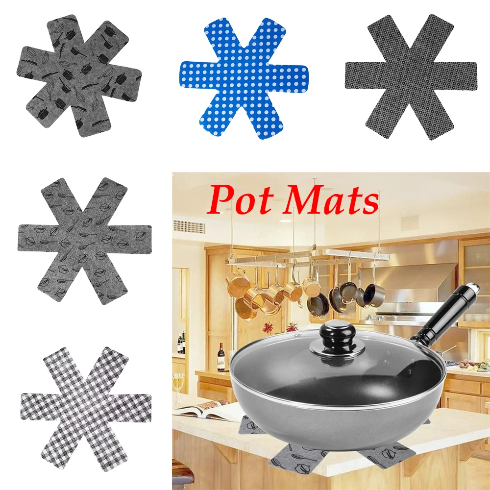 

1PC 5 Patterns About 38cm Non-woven Fabrics Pots Protectors Pans Separator Scratch-proof Table Place Mat Kitchen Tool