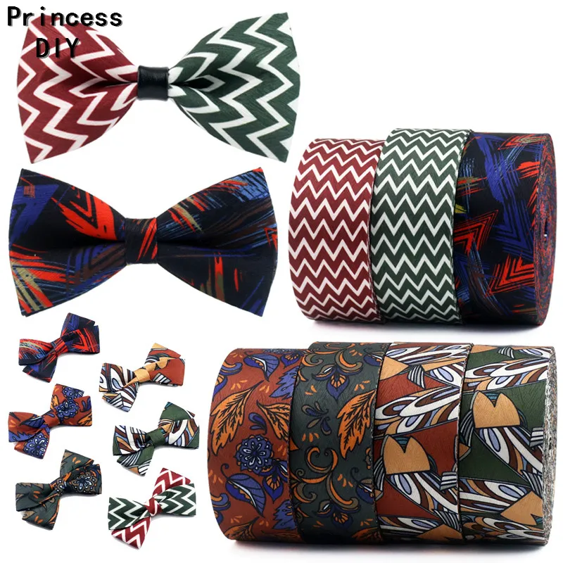 

1Meter/Lot 10 25 50mm High Quality Vintage Print Featured Ribbon Fall Riband DIY Hair Bow Tie Accessory Choker Collar Material