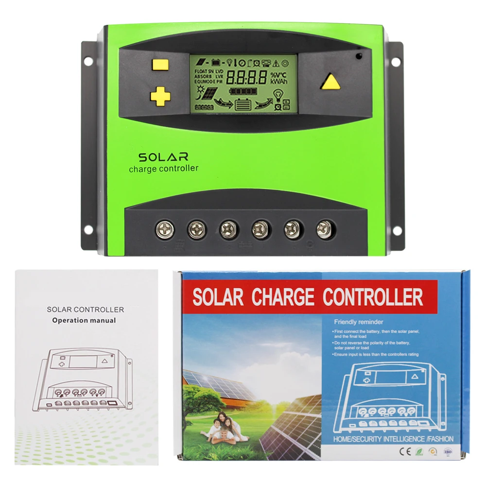 

60A 12V/24V Solar Charge Controller Intelligent Solar Charging Light Regulator Dual USB Phone Port Display