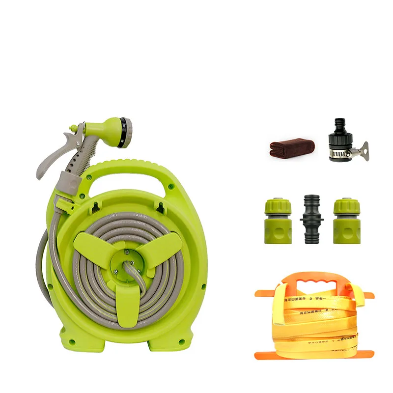 Portable Mini Car Wash Pipe High Pressure Water Gun Reel Hose Set