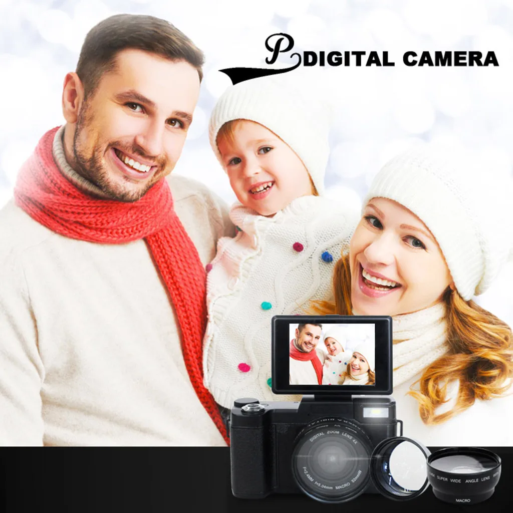 Digital Camera Vlogging Camera,24MP Ultra HD 2.7K Camera WiFi  Camera with 3.0 Inch Flip Screen and Retractrable Flashlight