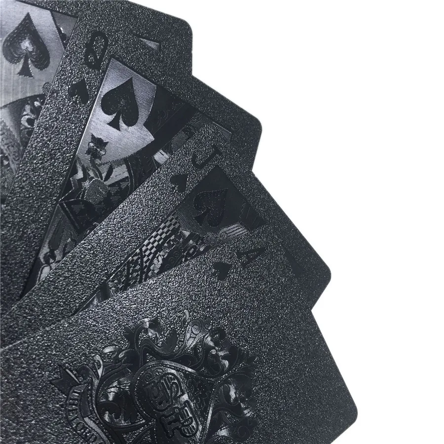 Cool Washable Black PVC Playing Cards Wear Resistant Waterproof Plastic Poker Game Deck Durable 54pcs Poker Set Board Game  (1)