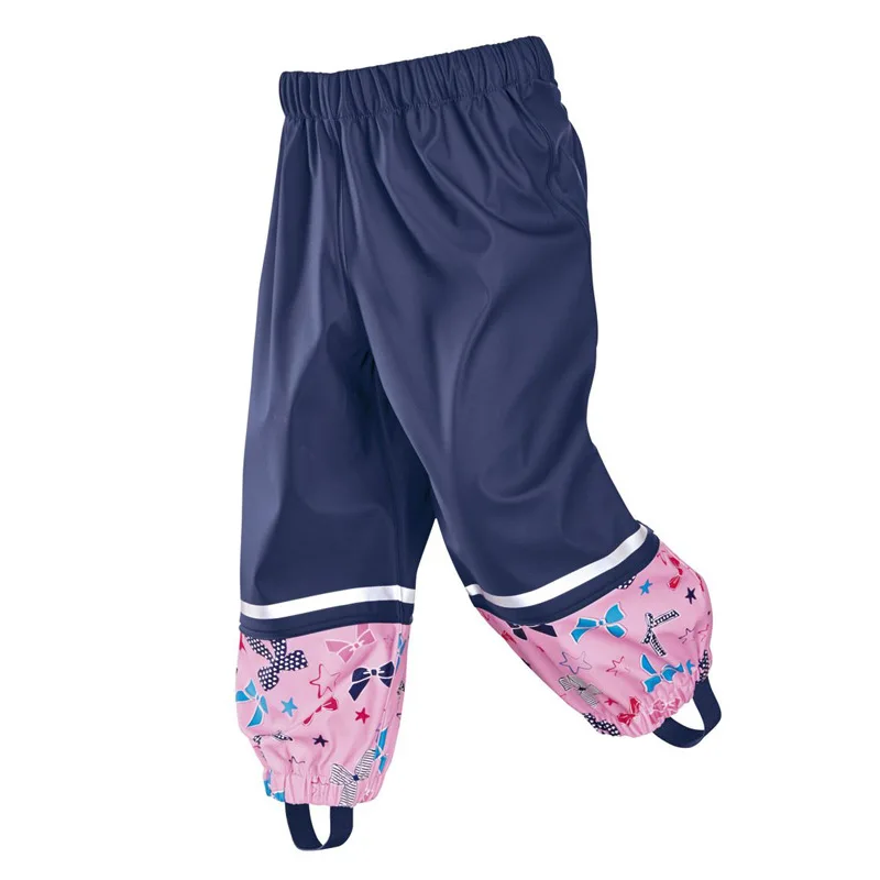 Новинка года, весенне-осенние непромокаемые штаны из искусственной кожи для девочек водонепроницаемые ветрозащитные брюки дышащие пляжные брюки для улицы для детей возрастом от 2 до 8 лет