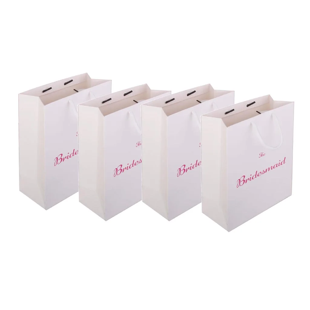 Pack of 4 The Bridesmaid Printed Paper Favour Gift Bag with Handle Festive Party Supplies | Дом и сад