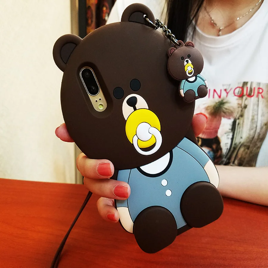 

Ritozcase for huawei P20 P20 Pro case cover cute 3d cartoon bear soft silicone phone cases for huawei P20 pro