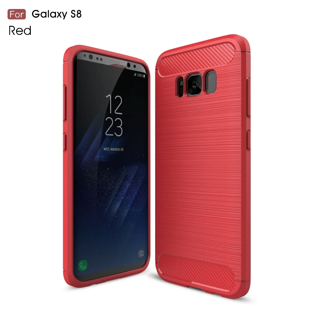 100 шт. для Samsung Galaxy S8 окружающей среды углерода Волокно Мягкие TPU противоскольжения Обложка для Samsung S8 плюс S7 s6 Edge силиконовый чехол