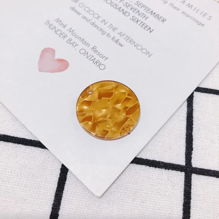 DIY ювелирные изделия Аксессуары Япония и Южная Корея модные зерна ацетат диск серьги ручной работы материал кулон фиолетовый виноград 10 шт - Цвет: 2- (24mm)