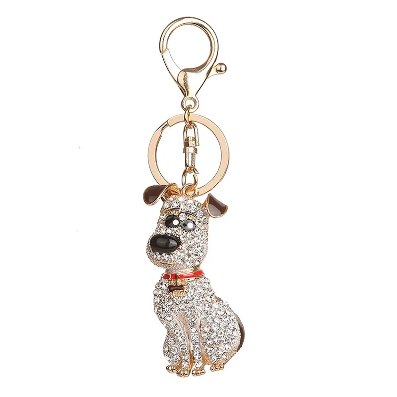 

Cute Lovely Pet Dog Bling Pendent Crystal Keychain Keyring Car Keys Bag Holder Charm Jewelry Gifts KQS8