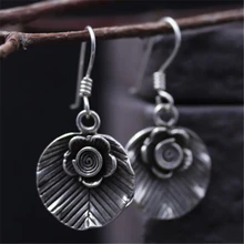 JINSE Vintage 925 Sterling Silver Big Flower Drop for Women Ethnic Jewelry Punk Earring Jewelry Drop Earrings Jewelry Earrings цена JINSE Vintage 925 Sterling Silver Big Flower Drop for Women Ethnic Jewelry Punk Earring Jewelry Drop Earrings Jewelry Earrings цены онлайн