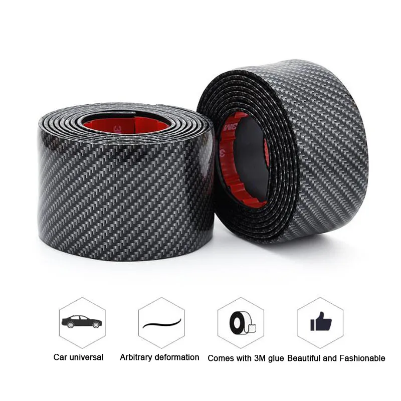 

Car Door Sill Protector Edge Guard Carbon Fiber Rubber Car Stickers Moulding Black Auto Bumper Anti-collision Strip Car Styling