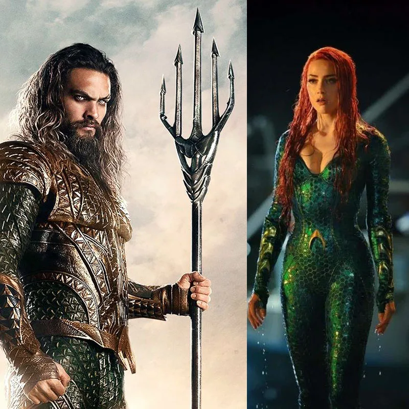 Coshome Aquaman Arthur Curry Queen Mera Cosplay Costume Wigs for Halloween Party (5)