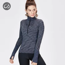 CRZ YOGA Женский пуловер с высоким воротом бесшовный Активный Спортивный Топ с длинным рукавом для бега с отверстиями для большого пальца