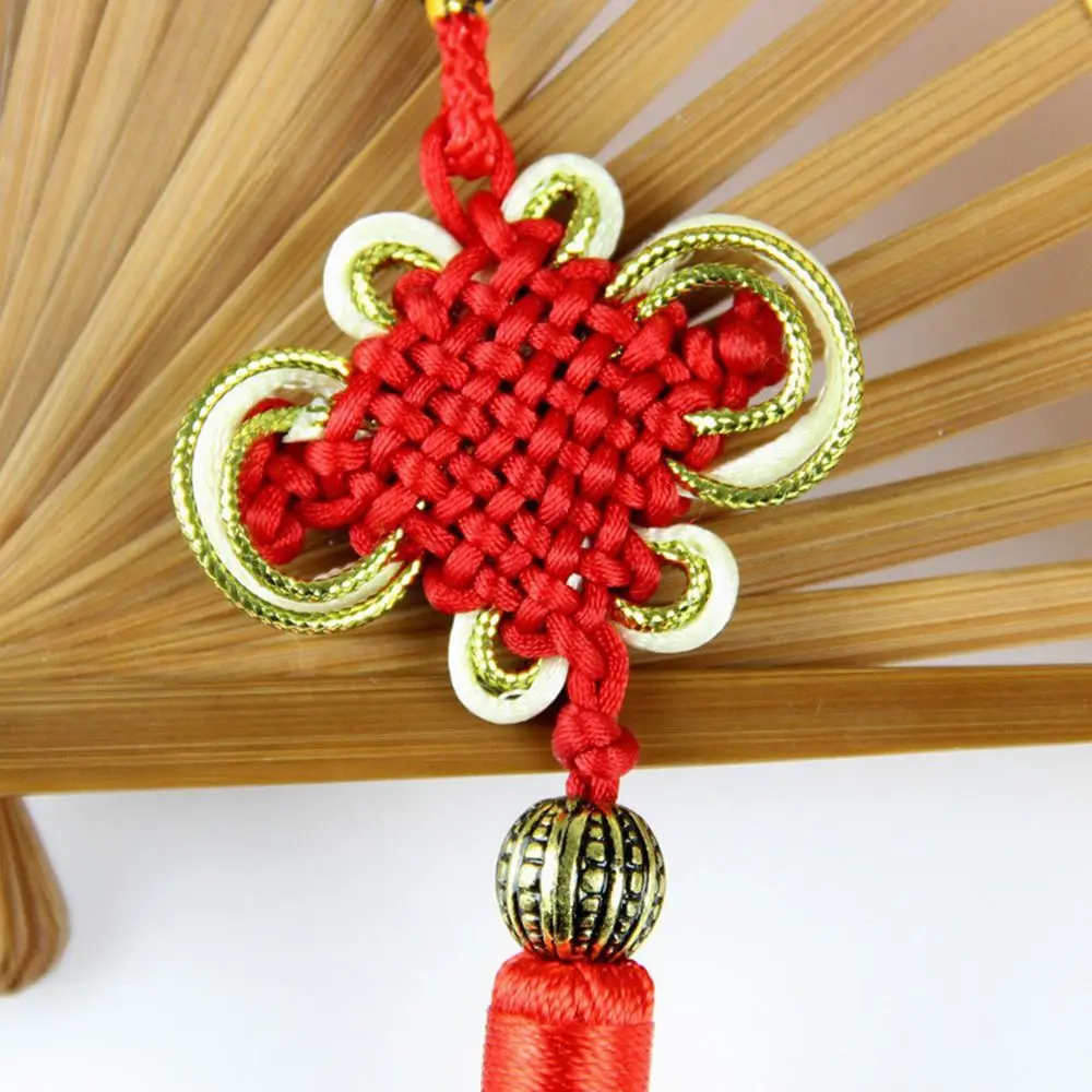 1 шт. китайский счастливый красный узел Вышивка крестом кисточка Китайский год украшения китайский талисман на удачу узел подарок
