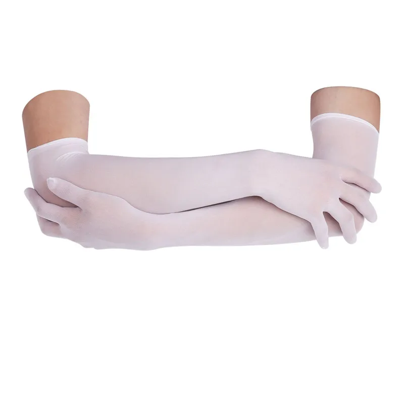 1 пара, женские сетчатые прозрачные перчатки из ткани типа органди, эластичные длинные перчатки, варежки для защиты от солнца, свадебные женские перчатки