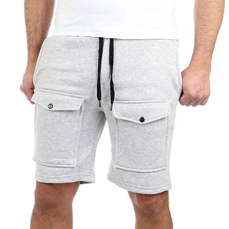 

Mens Shorts 2019 New Casual Shorts Men Breathable Solid Short Sweatpants Summer Beach Shorts Homme M-3XL Knee Length Boardshorts