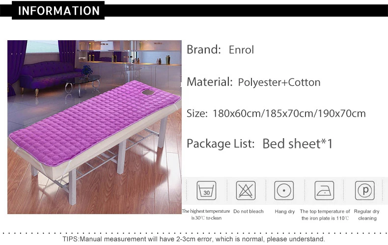 Massage Table Sheet Spa Beauty Bed With Holes Body Care Non