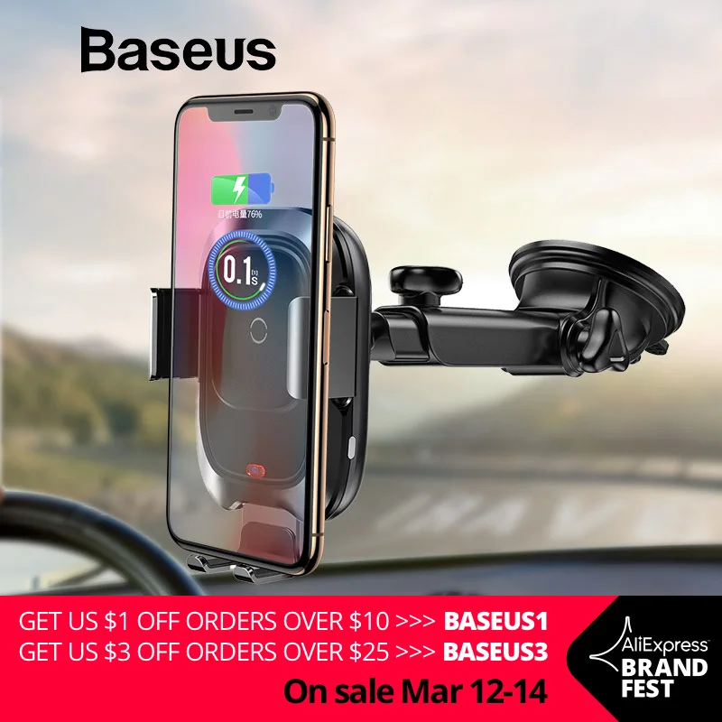 

Baseus Qi Wireless Car Charger for iPhone Fast Wireless Charging Charger Infrared Induction Car Phone Charger Holder Stand