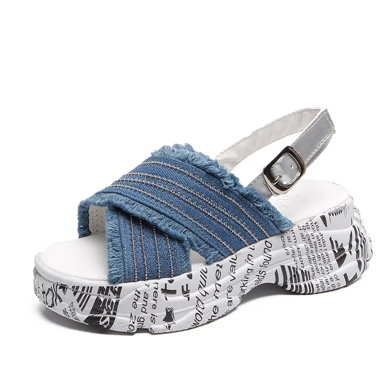 

Canvas Shoes Platform Sandals Women Soft Comfortable 2019 Summer Shoes New Women Sandals