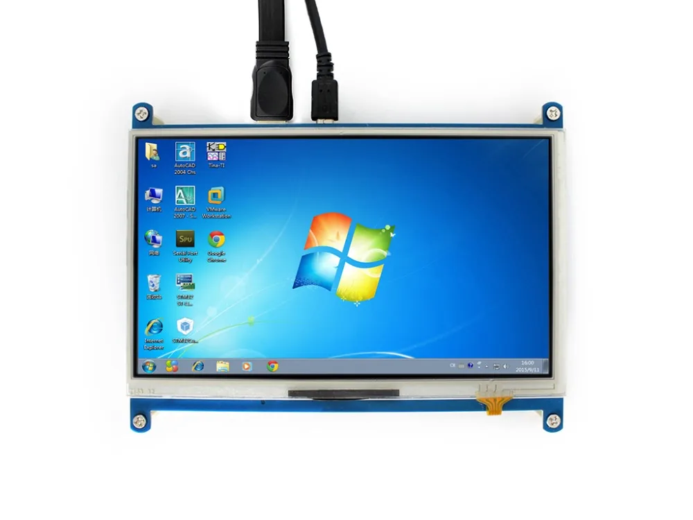 Waveshare " HDMI ЖК-дисплей 1024*600 резистивный Сенсорный экран ips для Raspberry Pi HDMI/SPI интерфейс работать в качестве монитора компьютера