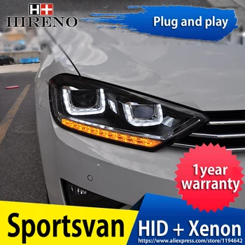

Hireno Headlamp for Volkswagen Golf Variant Sportsvan Headlight Headlight Assembly LED DRL Angel Lens Double Beam HID Xenon 2pcs