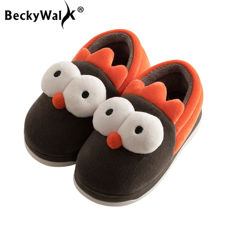 

BeckyWalk Boys Girls Home Shoes Winter Cotton Children's Shoes Plush Slipper Warm Kids Baby Toddlers Shoes Floor Slippers CSH693