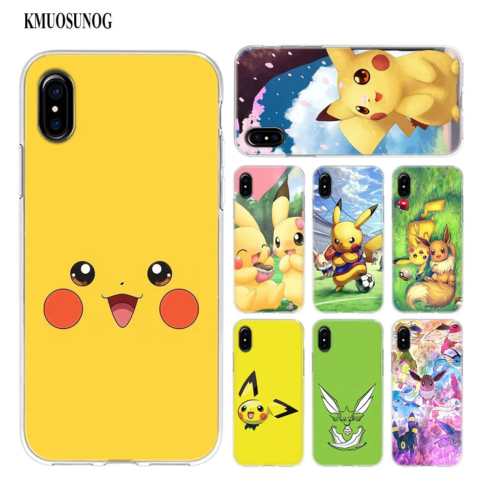 

Transparent Soft Silicone Phone Case cartoon pokemons eevee pika Style for iPhone XS X XR Max 8 7 6 6S Plus 5 5S SE