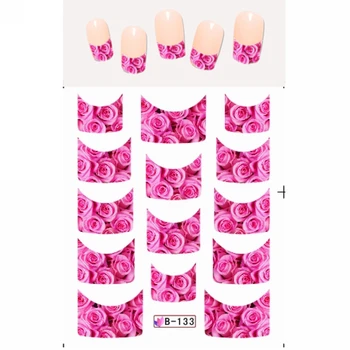 

UPRETTEGO NAIL ART BEAUTY WATER DECAL SLIDER NAIL STICKER SQUARE HEAD FRENCH SMILE FLOWER ROSE DAISY PEONY B133-143