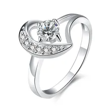 2016 Hot silver zircon rings fashion jewelry for women classic glamor style top quality hot