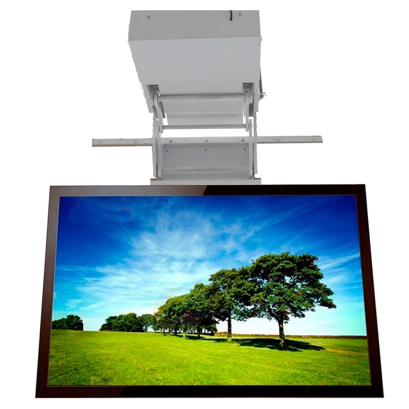 Smart hidden ceiling drop down motorized TV lift system mechanism with